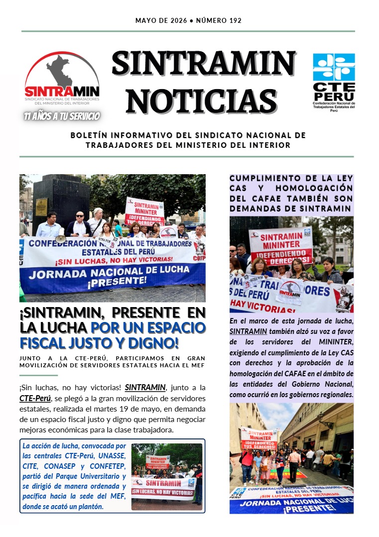 BOLETÍN SINTRAMIN 192